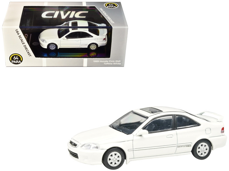 1/64 Paragon 1999 Honda Civic Si EM1 (Taffeta White) Diecast Car