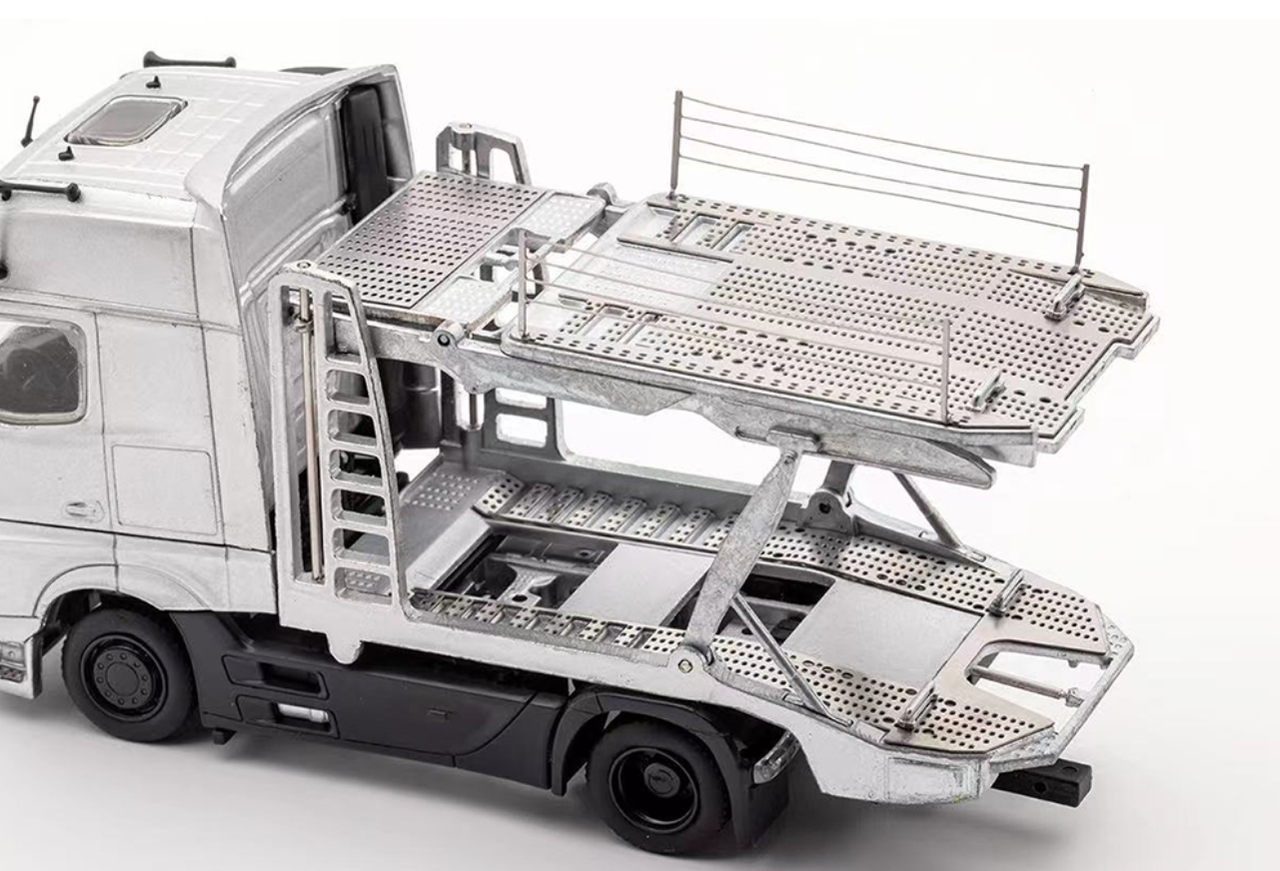 1/64 GCD Mercedes-Benz AMG Actros Auto Transporter (Silver) Diecast Car  Model