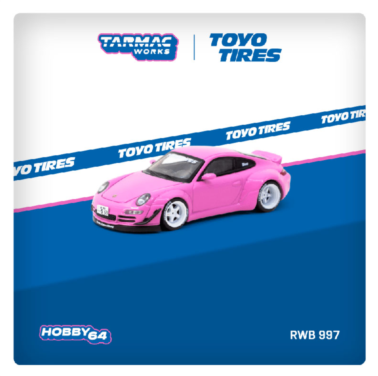 1/64 Tarmac Works Porsche 911 RWB 997 Toyo Tires (Pink) Diecast Car Model