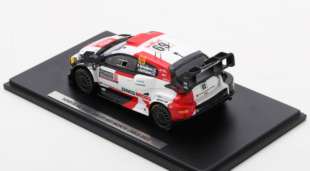 1/43 Spark 2022 Toyota GR Yaris Rally1 #69 4th Rallye Monte Carlo Toyota Gazoo Racing WRT Kalle Rovanperä, Jonne Halttunen Car Model