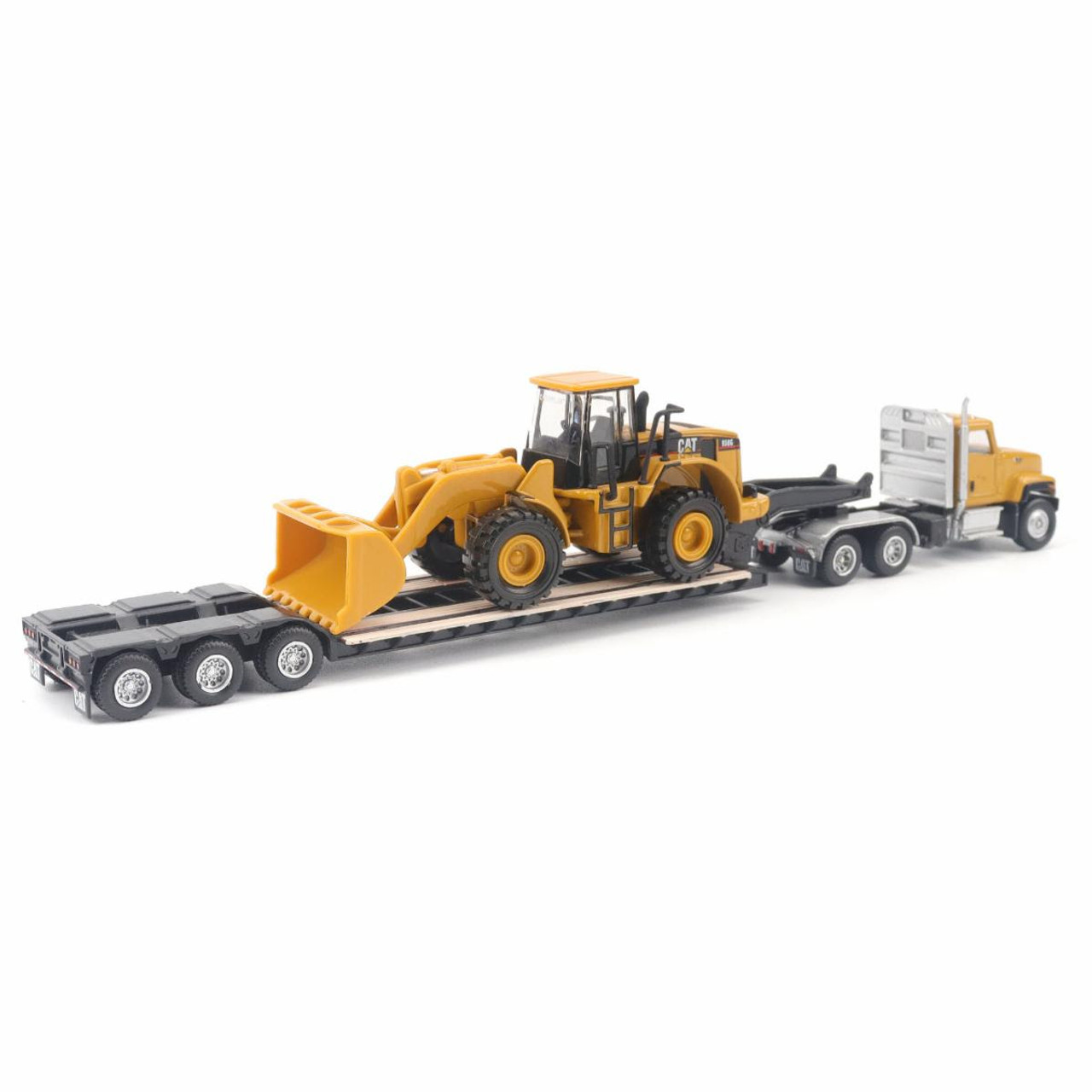 1/87 Cat CT681 Day Cab Tractor with Lowboy Trailer and Cat 950G Wheel Loader