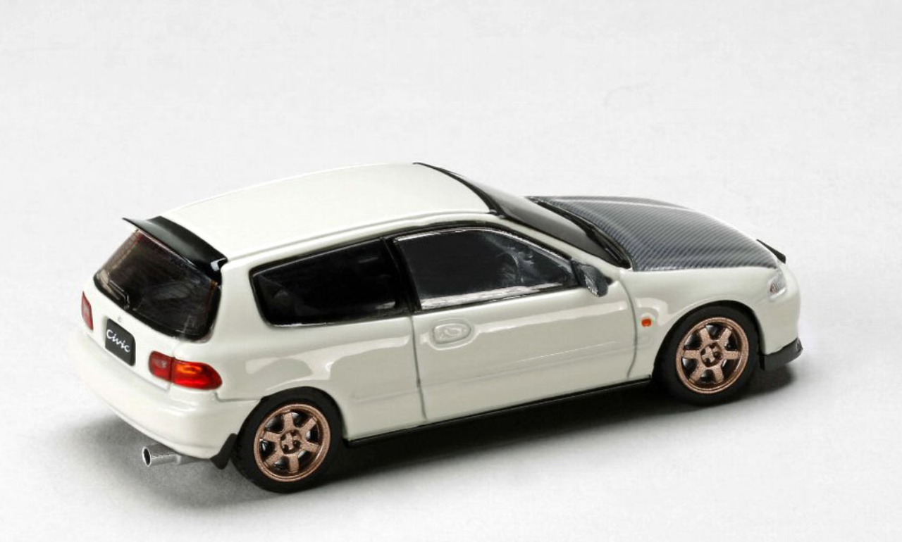 1/64 Hobby Japan JDM64 Honda Civic Type R (EG6) SIR-Ⅱ (Frost White with Carbon Hood) Car Model