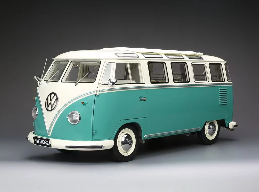 1/12 Sunstar 1962 Volkswagen Samba Bus (Turquoise Green & White) Diecast Car Model