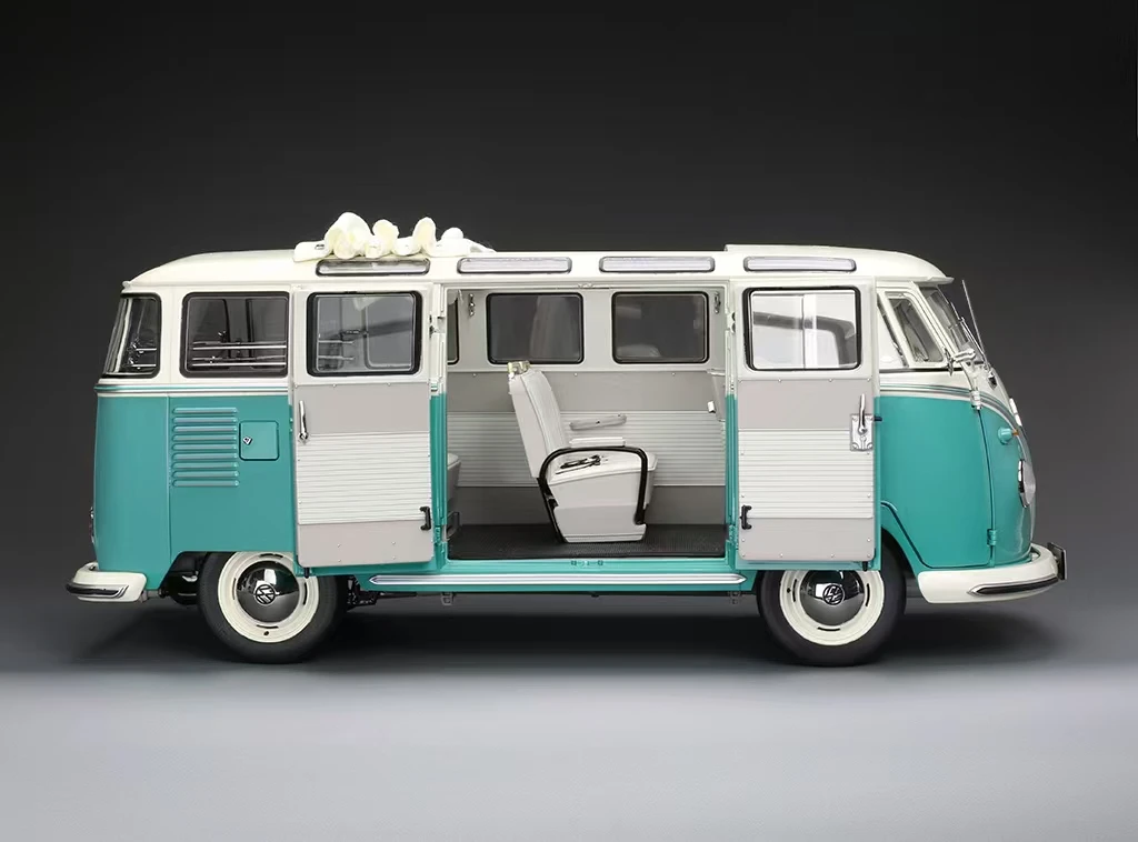 1/12 Sunstar 1962 Volkswagen Samba Bus (Turquoise Green & White) Diecast Car Model