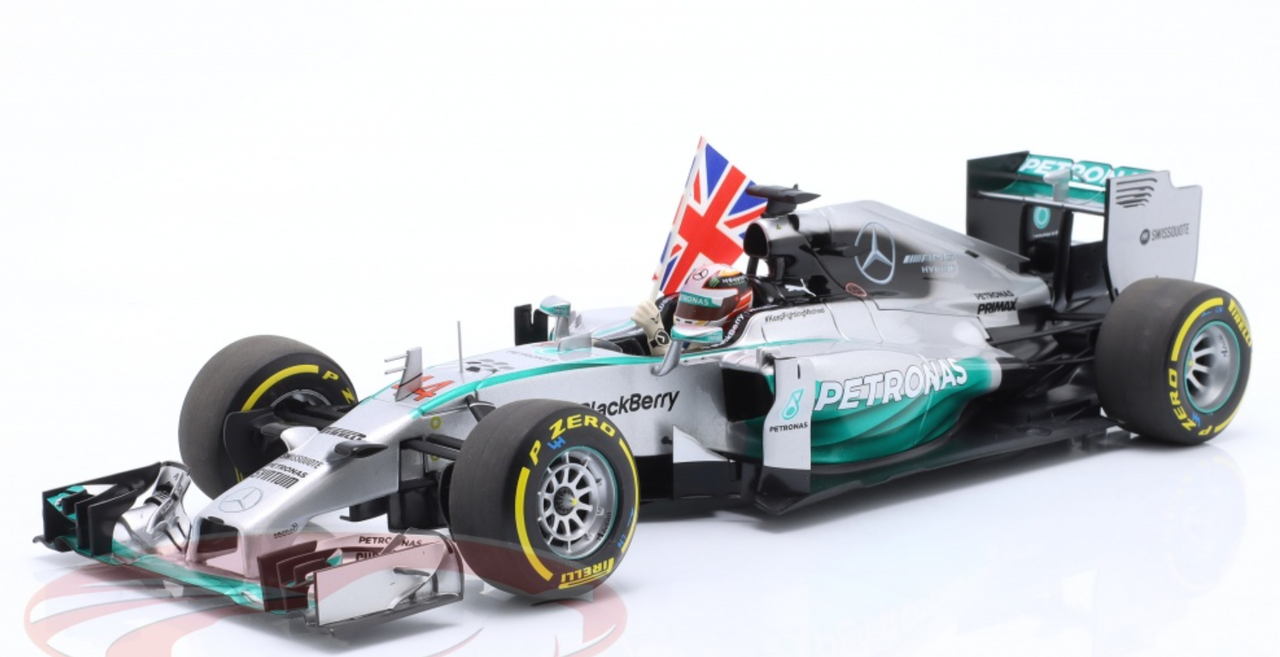 1/18 Minichamps 2014 Formula 1 Lewis Hamilton Mercedes F1 W05 #44 Winner Abu Dhabi GP Formula 1 World Champion 2014 Car Model