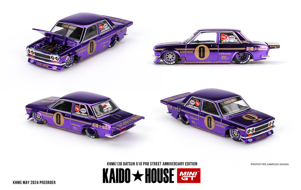 1/64 Kaido House & Mini GT Datsun 510 Pro Street Anniversary Edition (Purple) Diecast Car Model