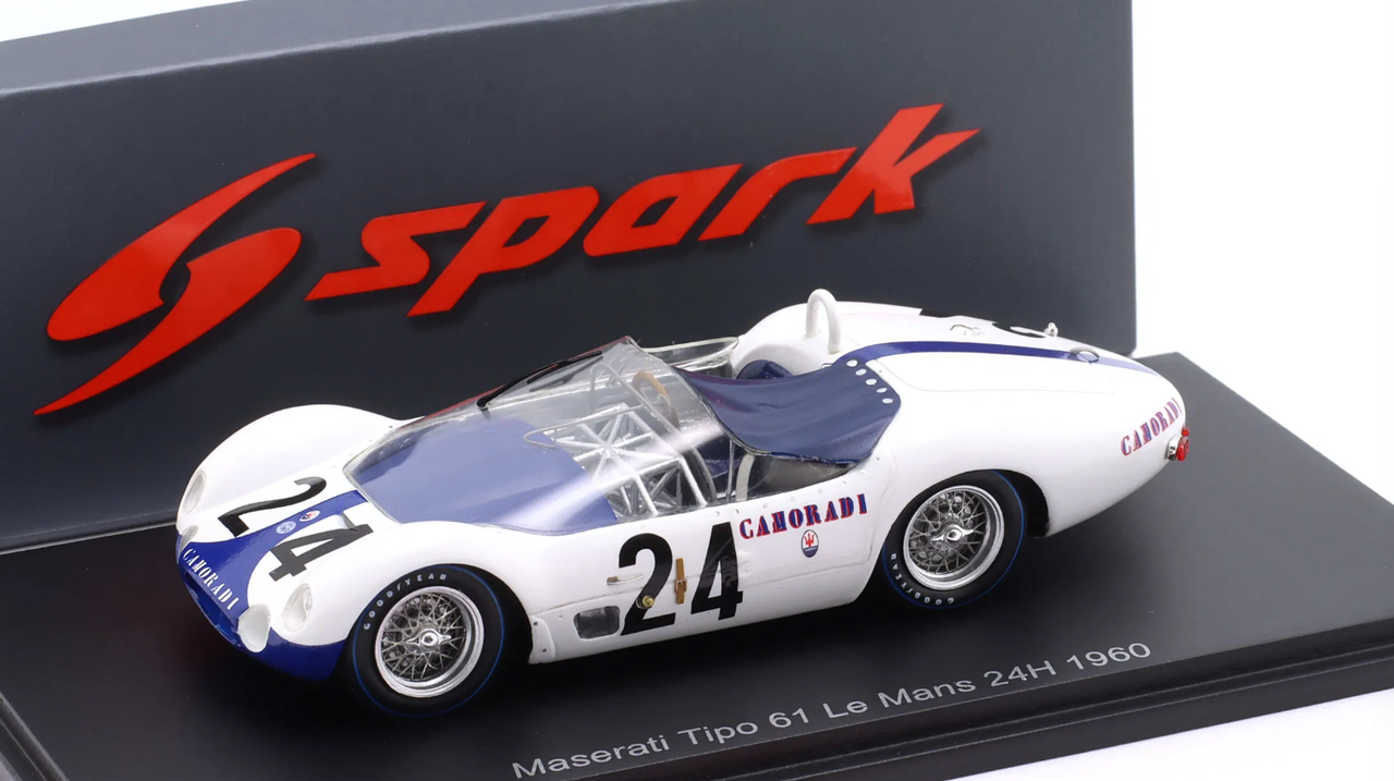 1/43 Spark Maserati Tipo 61 No.24 Le Mans 24H 1960   M. Gregory - C. Daigh Car Model