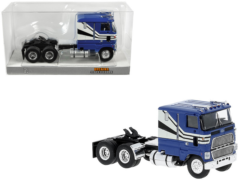 1978 Ford CLT 9000 Truck Tractor Blue with White Stripes 1/87 (HO