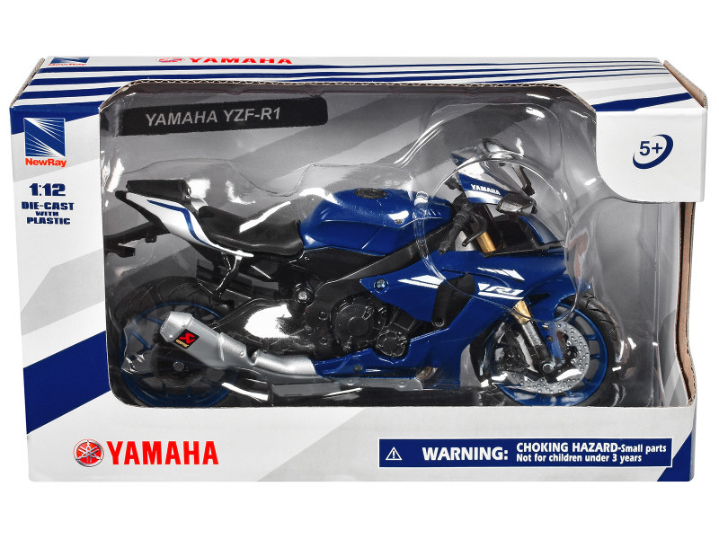 Yamaha YZF-R1 Motorcycle Blue 1/12 Diecast Model by New Ray