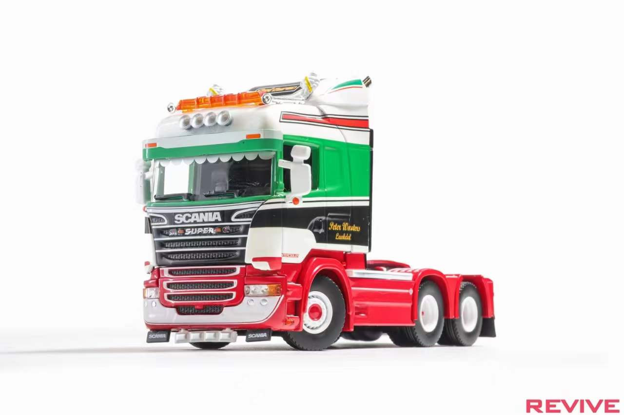 1/64 Revive Scania R Series (Green & Red) Diecast Car Model