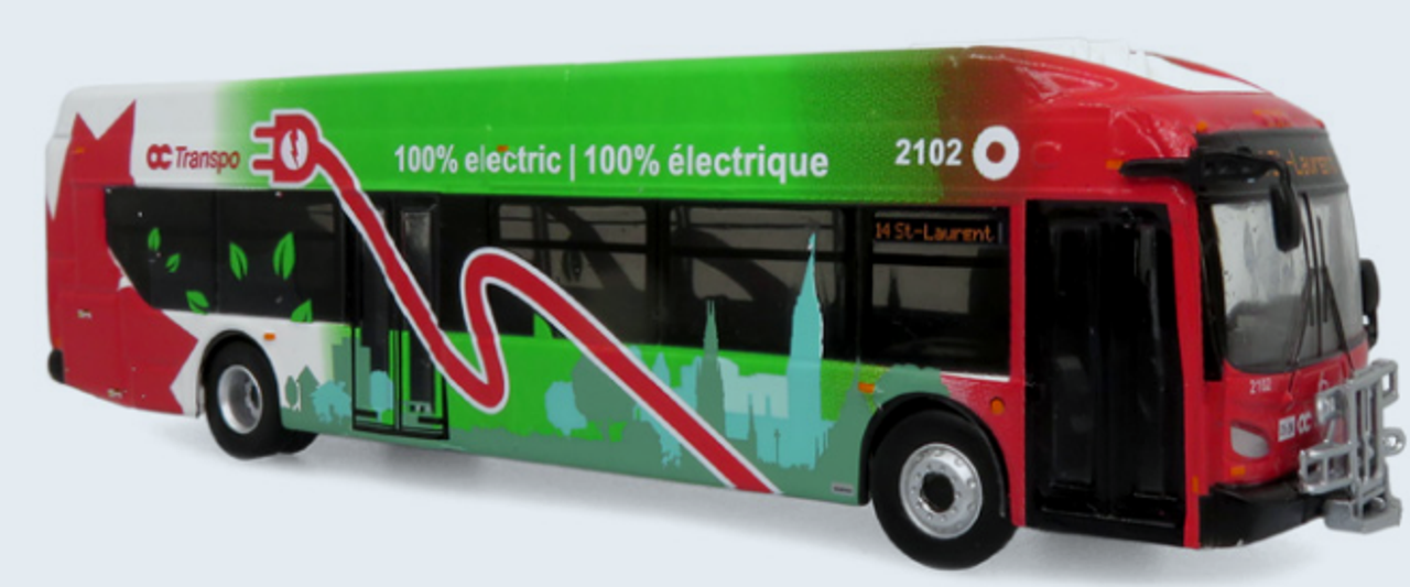 1/87 Iconic NFI Xcelsior Charge NG Transit Bus Ottawa Octranspo Destination: 14 ST-Laurent Diecast Car Model