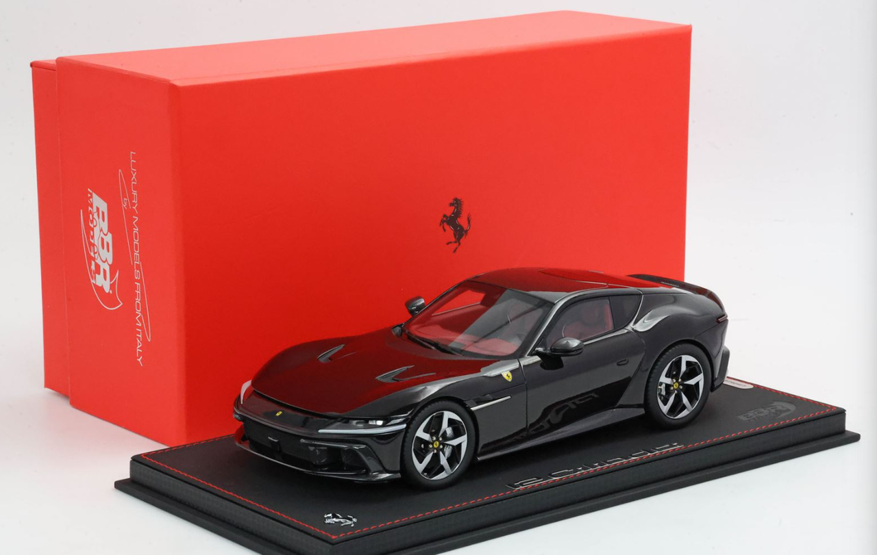 1/18 BBR Ferrari 12 Cilindri Coupe (Nero Purosangue Black) Car Model Limited 48 Pieces