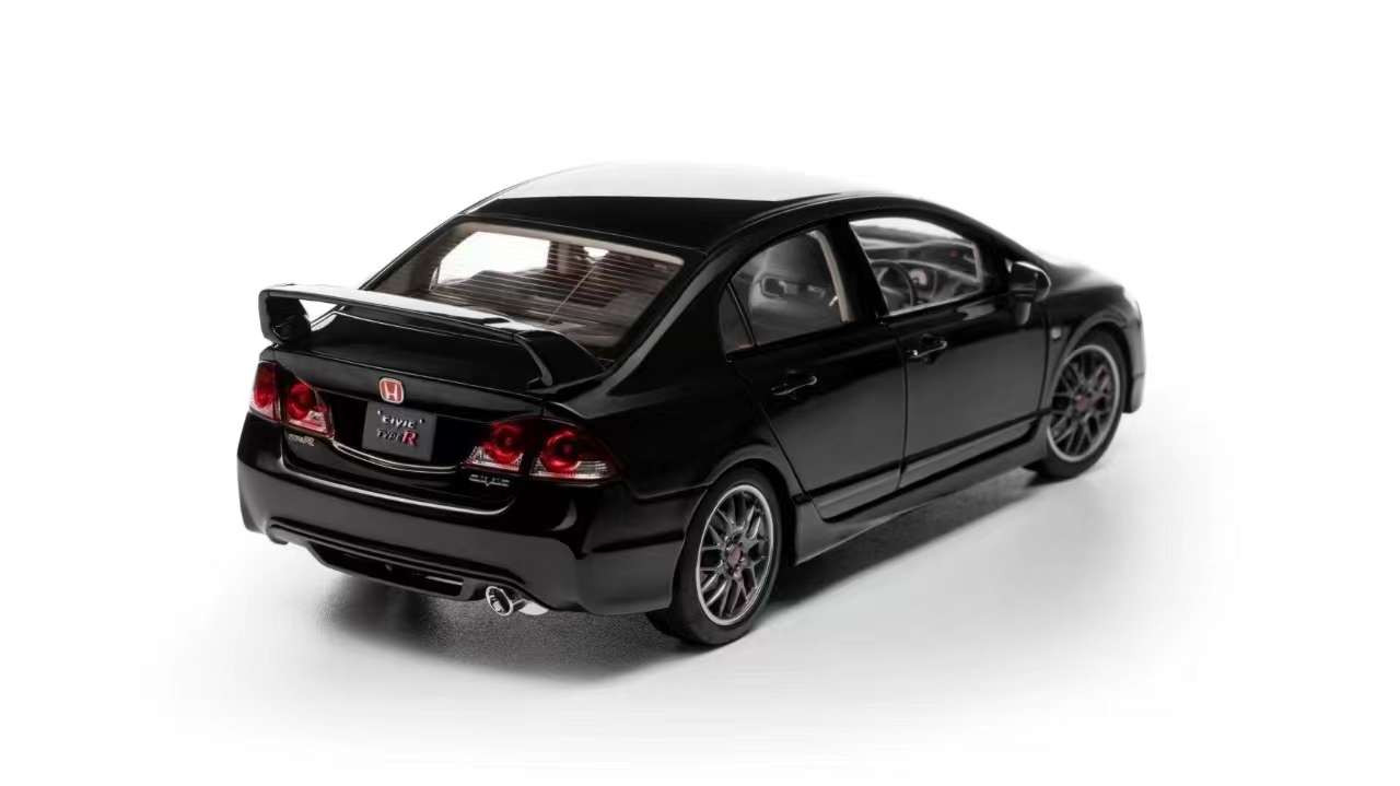 1/18 Honda Civic Type R マットブラック 1/18 Well Honda Civic Type-R (FD2) Black Diecast Car Model