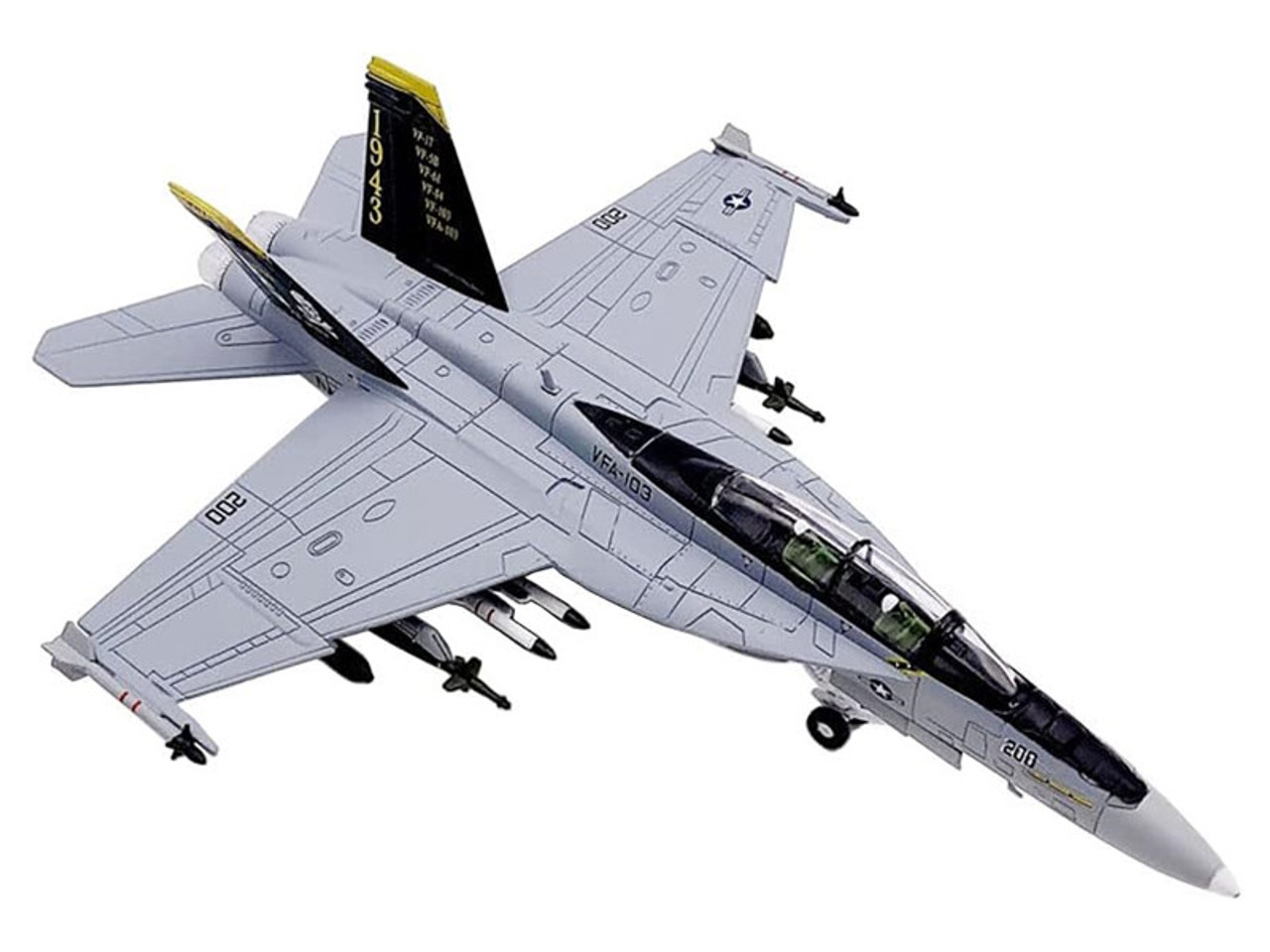 Boeing F/A-18F Super Hornet Fighter Aircraft "VFA-103 Jolly Rogers 75th Anniversary" (2018) United States Navy 1/100 Diecast Model Airplane