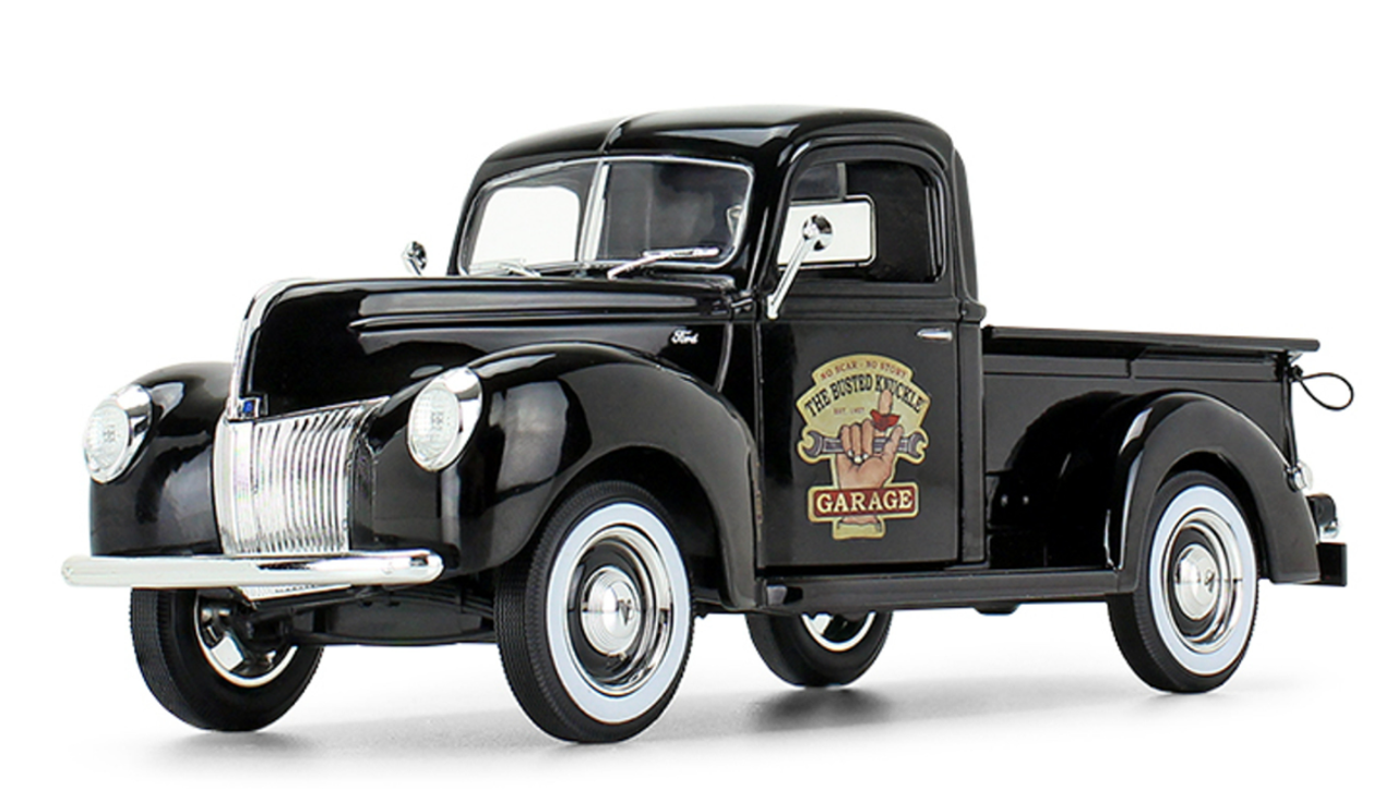 1/25 First Gear 1940 Ford Pickup "The Busted Knuckle Garage" (Black) Version 2 Diecast Car Model