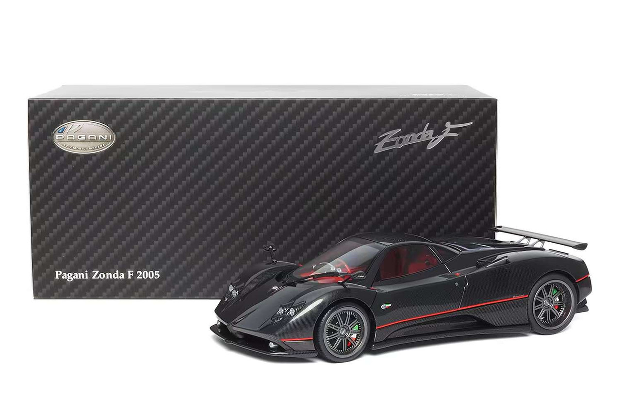 1/18 Almost Real 2005 Pagani Zonda F (Carbon Black with Red Strip