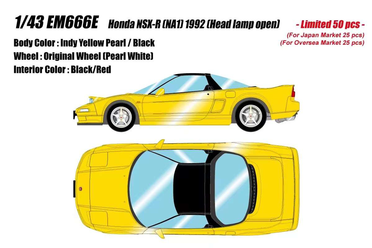★美品!★HONDA NSX Type-R Yellow 1/43 Honda NSX Type-R Model Car | Yellow - Eat Sleep Race