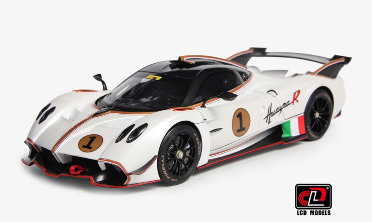 LCDMODELS 1/18 ウアイラR 1/18 LCD Pagani Huayra R (White) Diecast Car Model