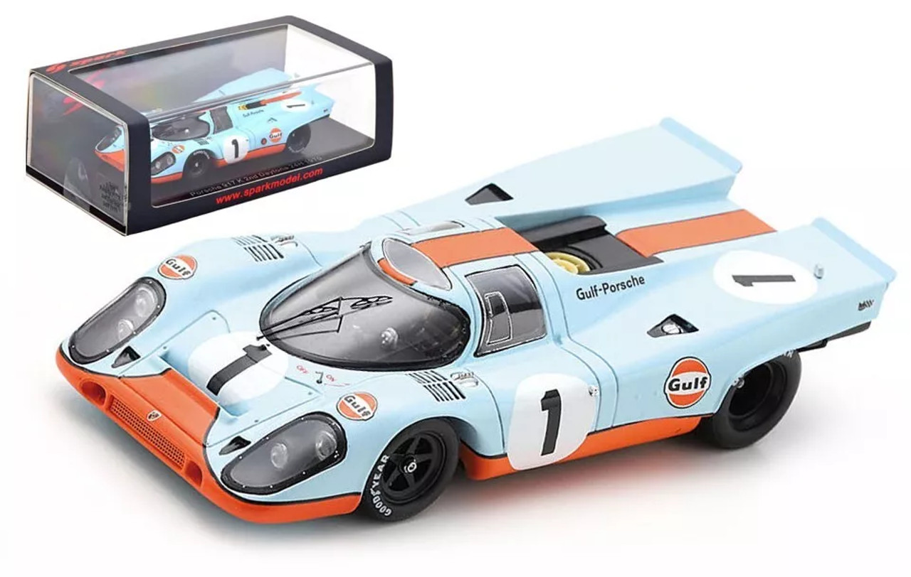 1/43 Spark 1970 Porsche 917K Gulf #1 2nd 24h Daytona J. W. Automotive Engineering Jo Siffert, Brian Redmann Car Model