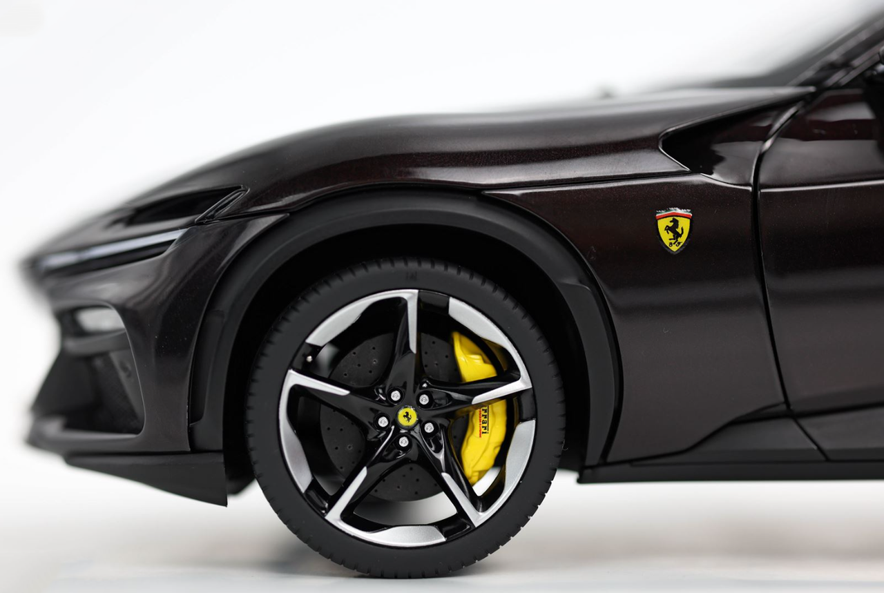 1/18 BBR Ferrari Purosangue with Black Roof (Nero Purosangue Grey) Diecast Car Model with Luxury Package