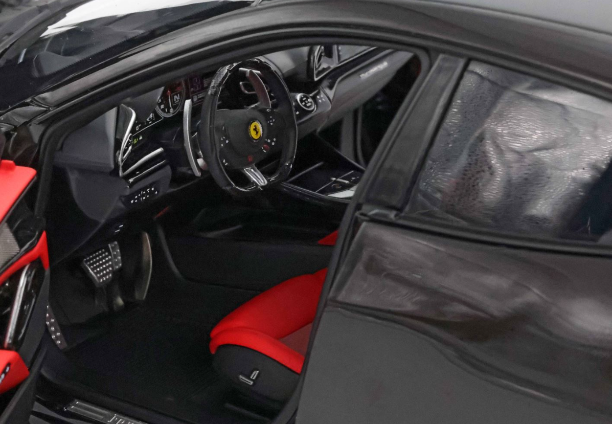 1/18 BBR Ferrari Purosangue with Black Roof (Nero Purosangue Grey) Diecast Car Model with Luxury Package