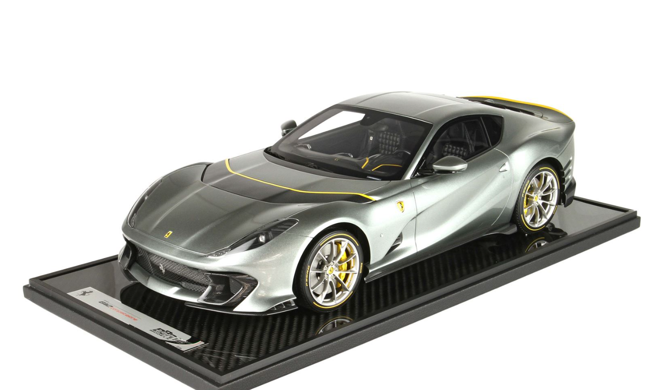 1/12 BBR 2021 Ferrari 812 Competizione (Grigio Coburn Grey) with Schedoni  Leather Key Ring Limited 48 Pieces