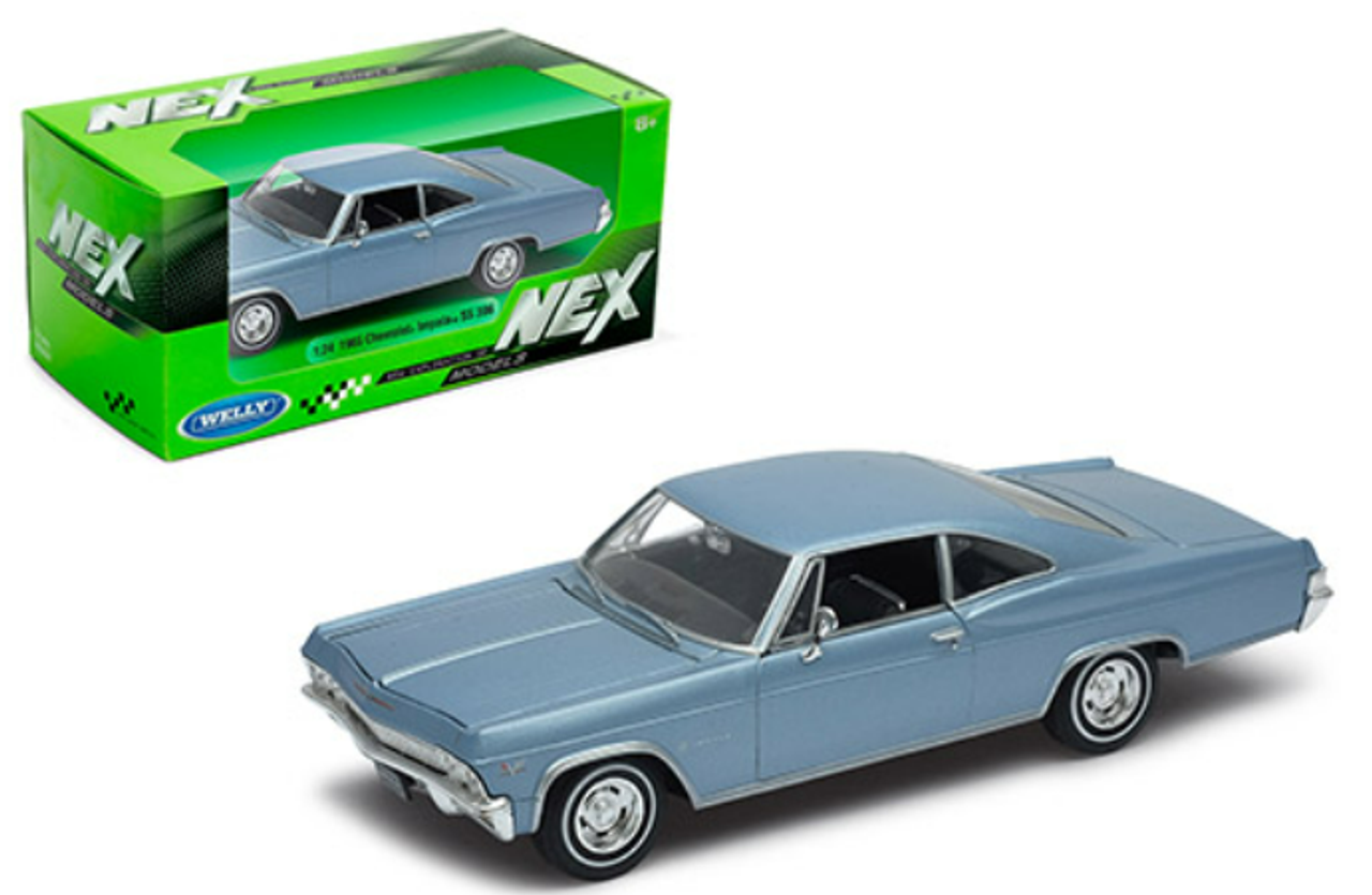 1/24 Welly 1965 Chevrolet Chevy Impala SS 396 Light Blue Diecast Car Model