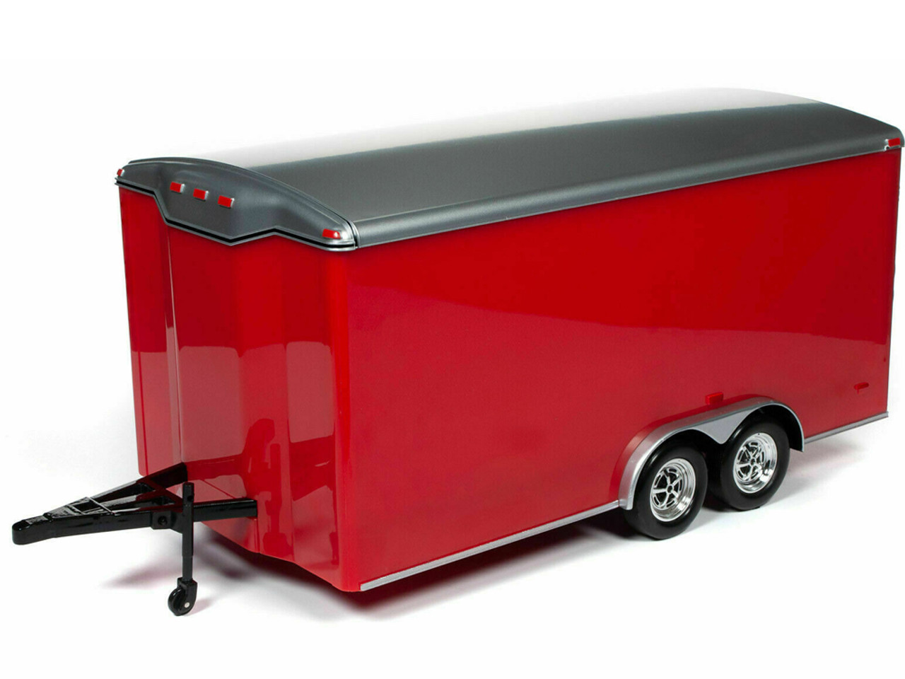 1/18 Auto World Four Wheel Enclosed Trailer (Red) Diecast Model