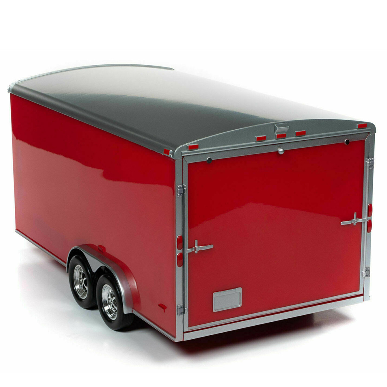 1/18 Auto World Four Wheel Enclosed Trailer (Red) Diecast Model