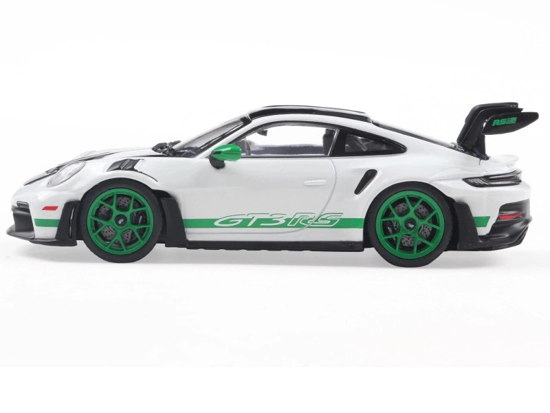 1/43 Solido 2023 Porsche 911 992 GT3 RS (White with Green Wheels) Diecast Car Model