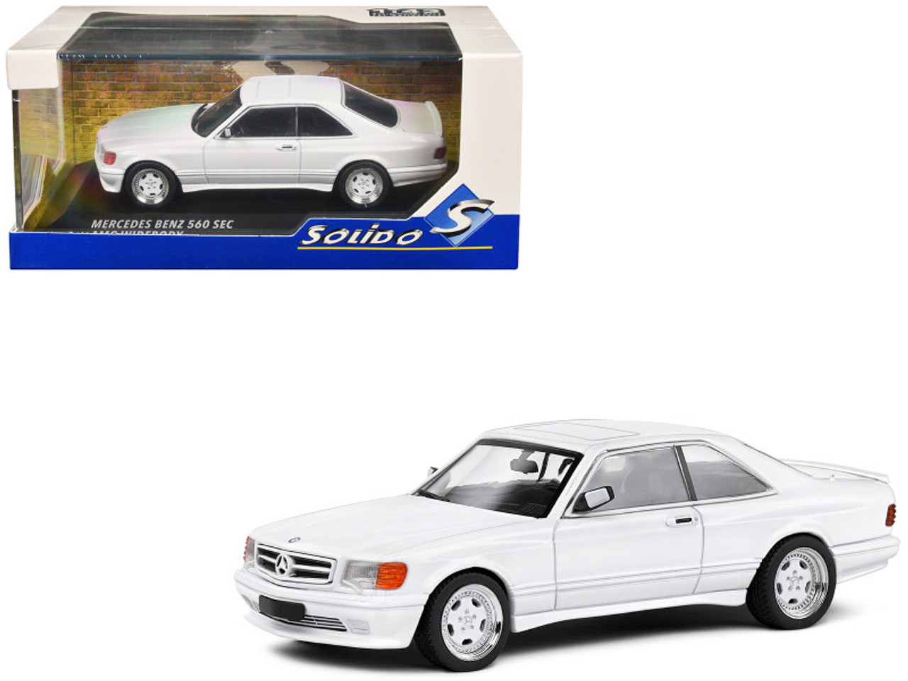 1/43 Solido 1990 Mercedes-Benz SEC 560 AMG Widebody (White) Diecast Car Model