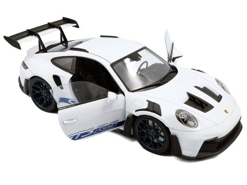 1/18 Solido 2024 Porsche 911 992 GT3 RS (White with Blue Wheels) Diecast Car Model