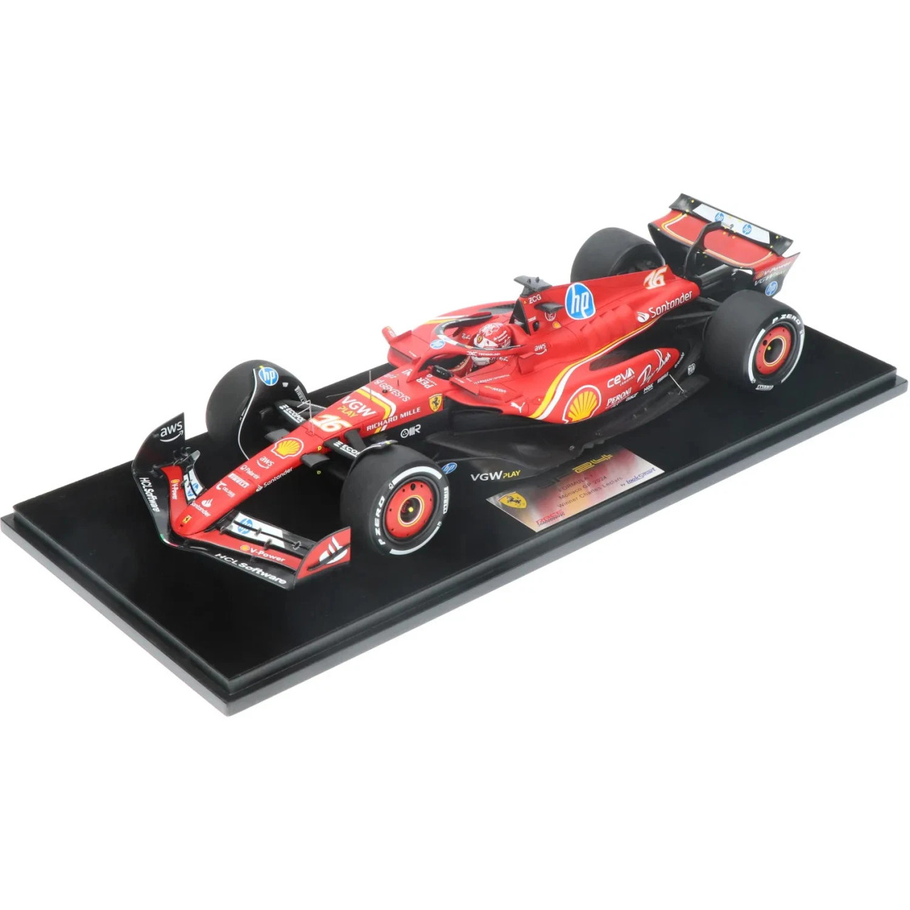 1/18 LookSmart 2024 Formula 1 Ferrari SF-24 Monaco GP Winner #16