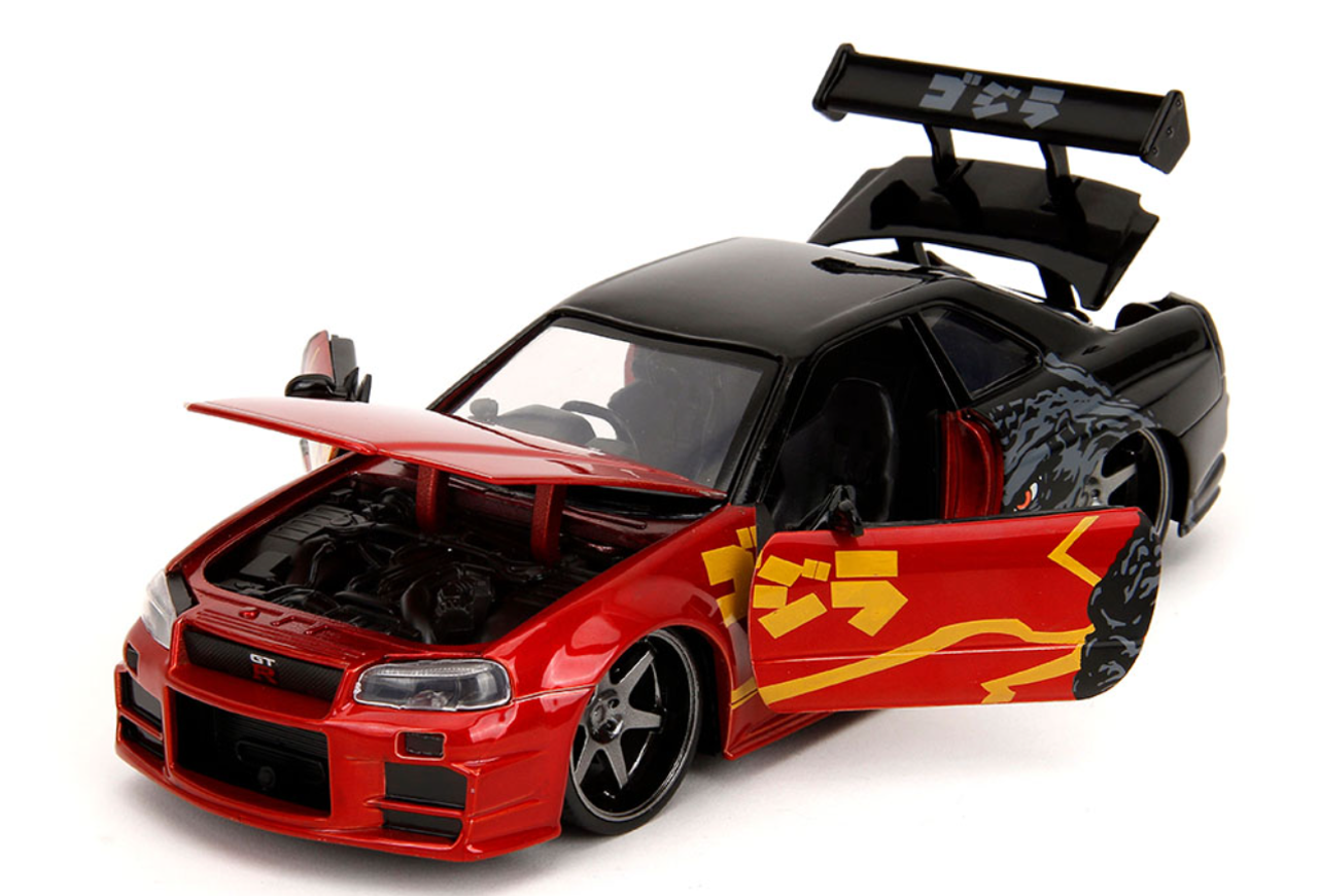 1/24 Jada Nissan Skyline GT-R R34 Godzilla (Red) Diecast Car Model