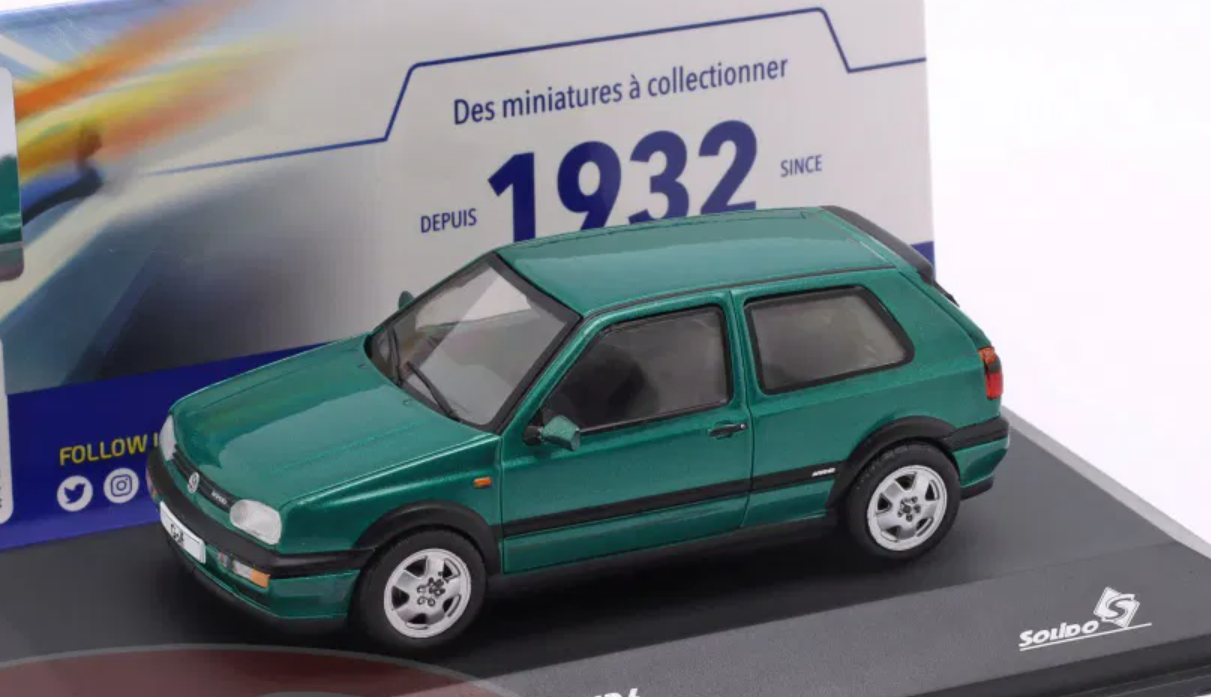 1/43 Solido 1994 Volkswagen VW Golf MK III VR6 (Green) Diecast Car Model