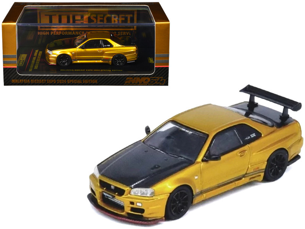 ミニカー INNO64 1/64 Gt-R R34&R32 top secret INNO64 1:64 Nissan Skyline GT-R (R34) TOP SECRET in Gold