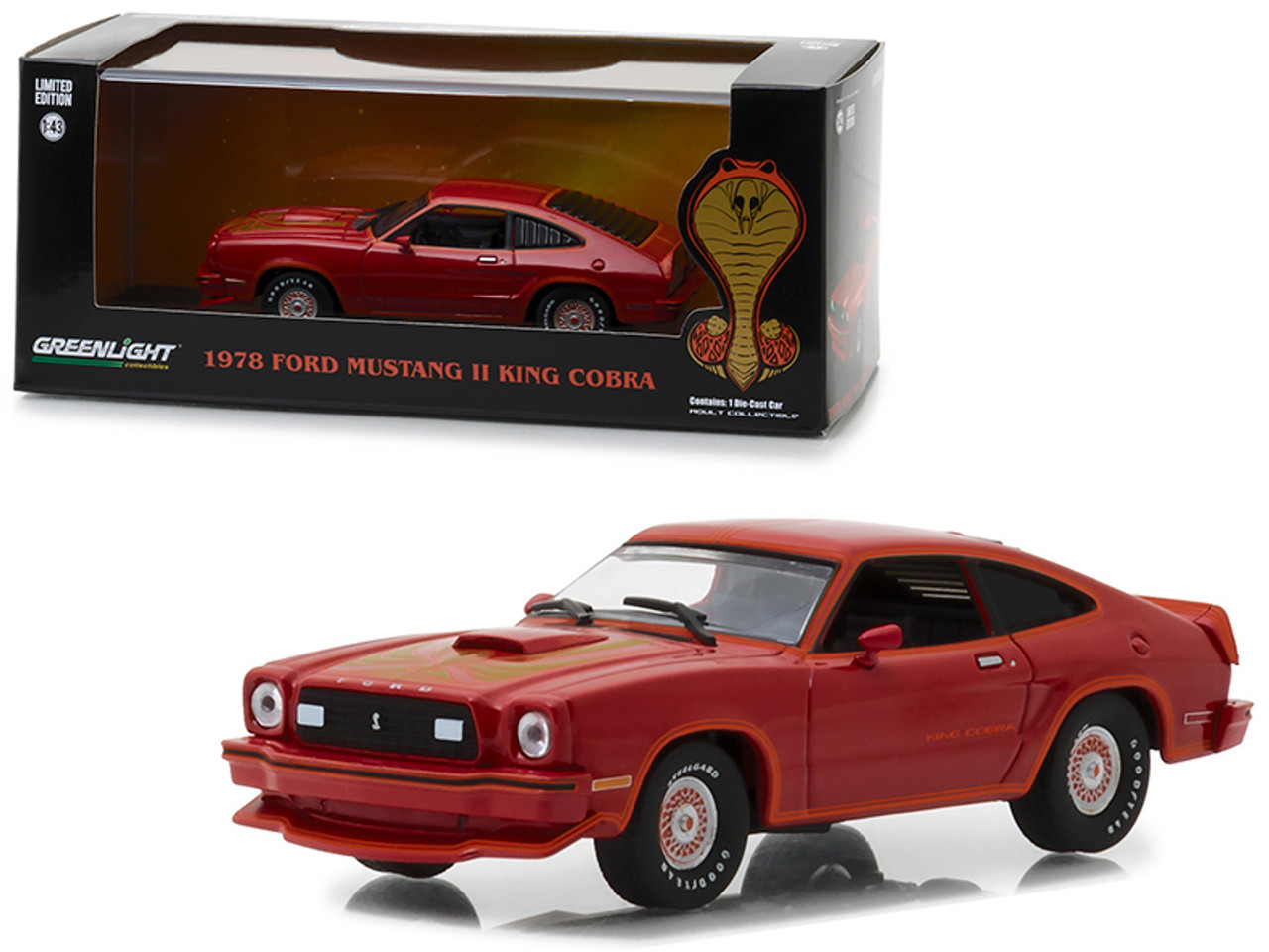 1/43 Greenlight 1978 Ford Mustang Cobra II Red Diecast Car Model