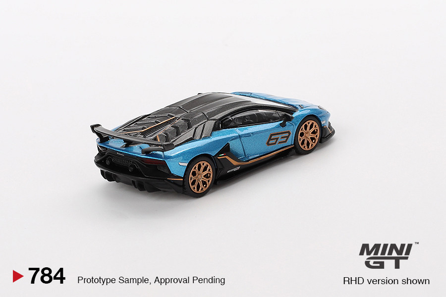 1/64 Mini GT Lamborghini Aventador SVJ 63 (Blu Aegir Blue) Diecast