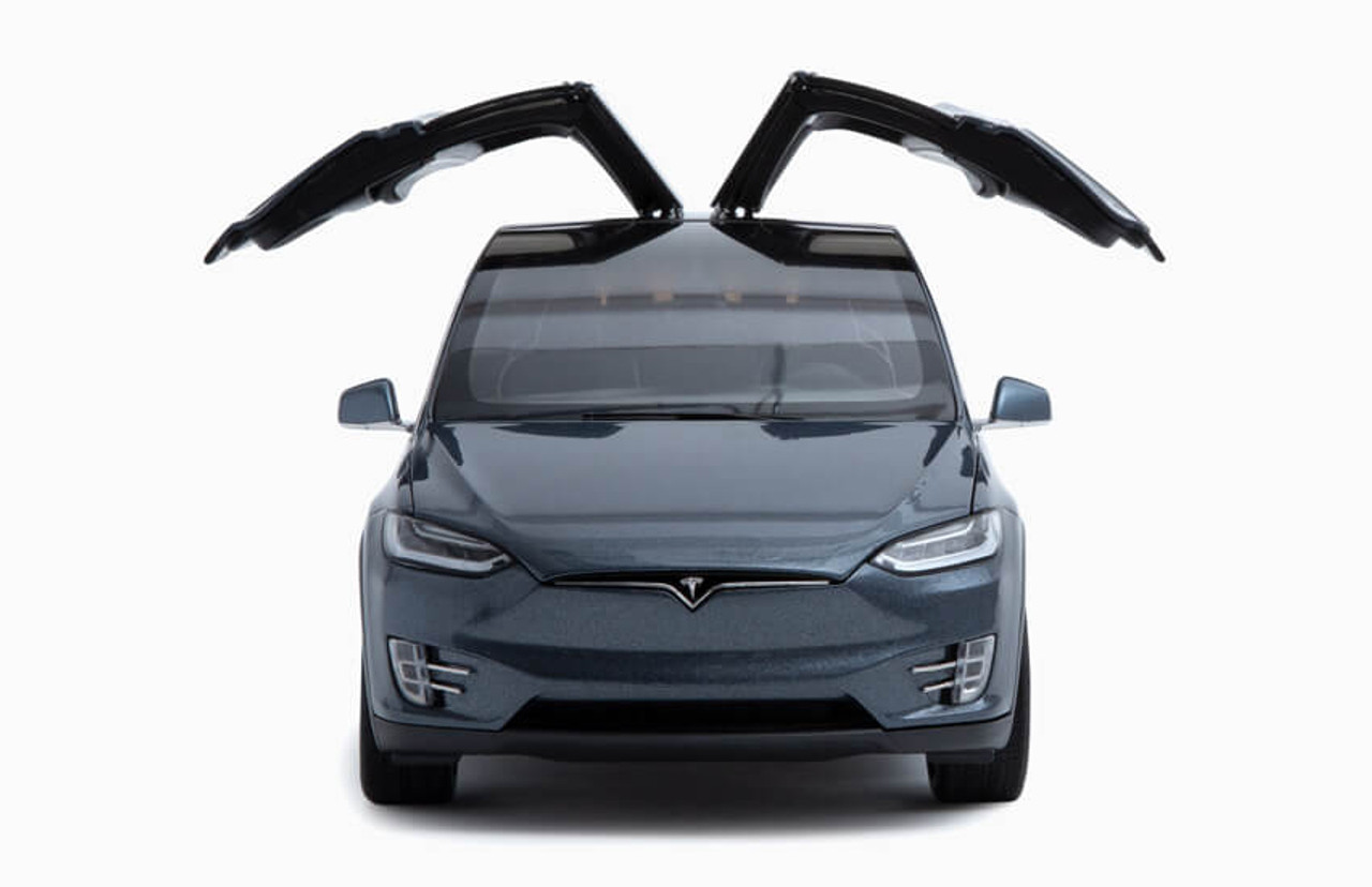 Full Customization of 1/18 Official Dealer Edition Tesla Model X P100D (Black) Full Open Diecast Car Model