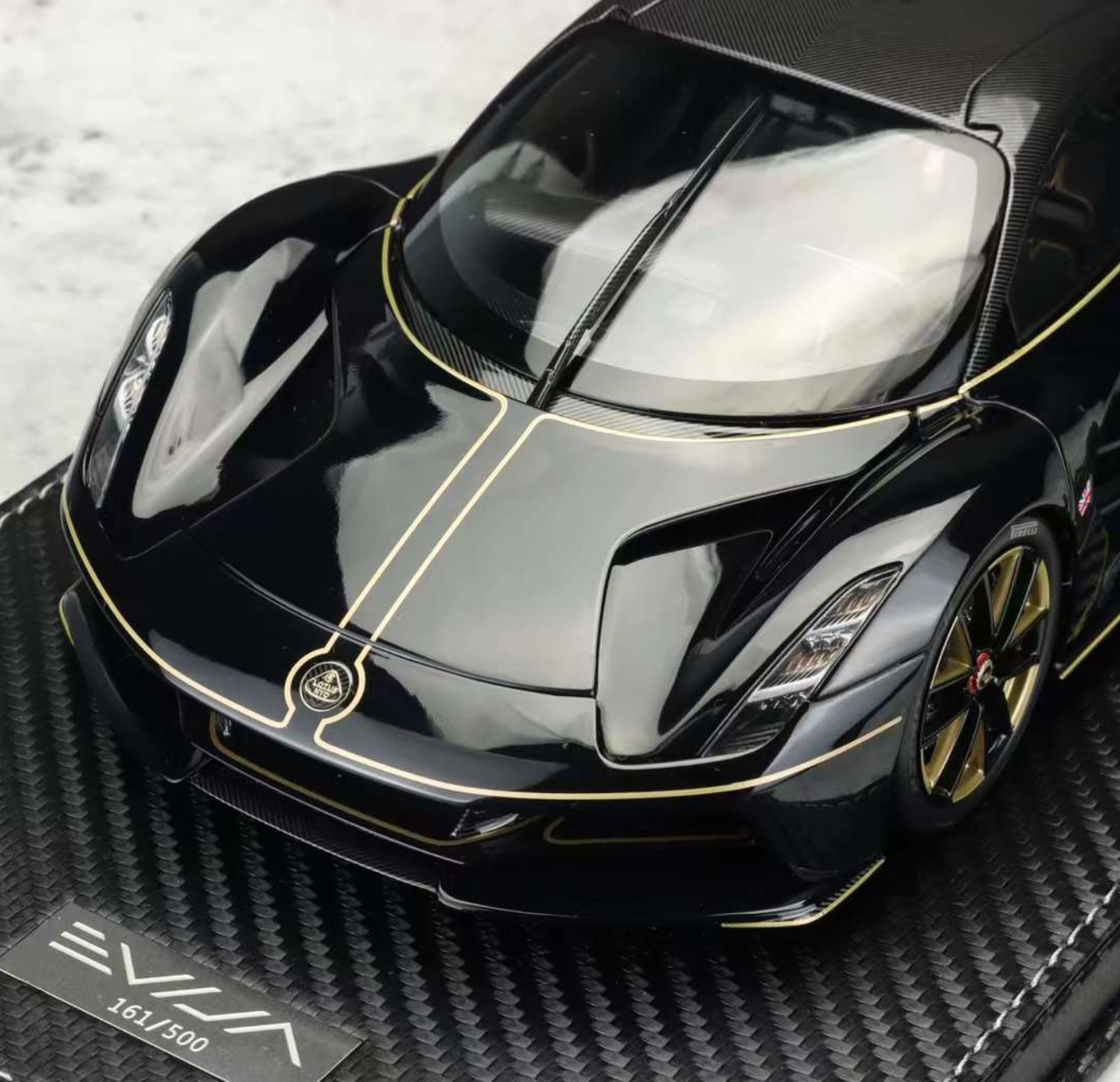 Jadi 1/18 Lotus Elise Type 49 Gold Leaf, Diecast Rouge, Miniature Voiture Collection