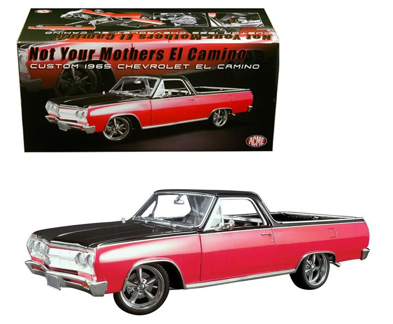 1/18 ACME Custom 1965 Chevrolet Chevy El Camino (Black/Red) - Not