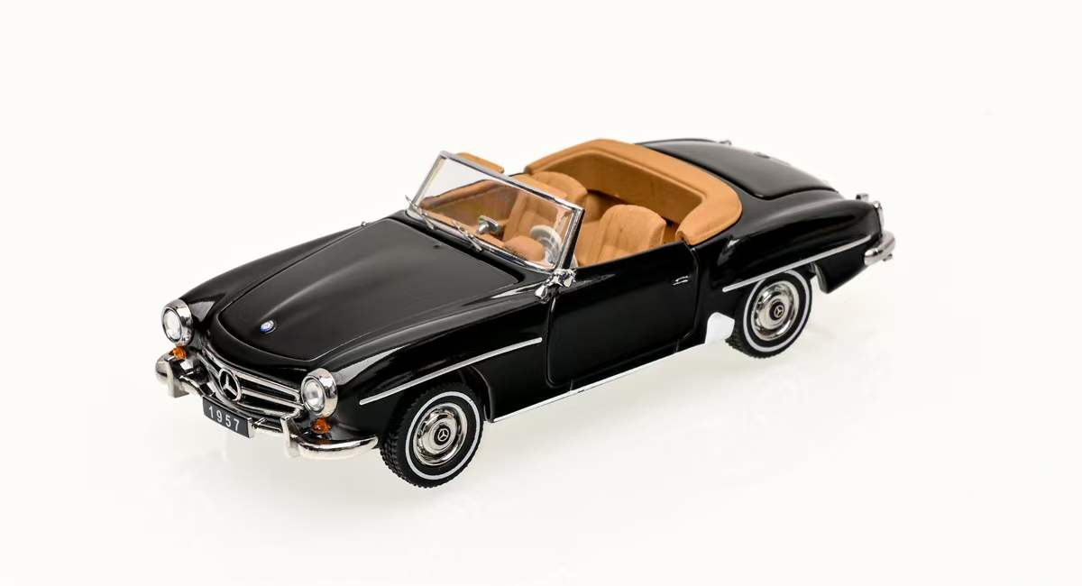 1/64 GFCC Mercedes-Benz 190SL Convertible (Black) Diecast Car