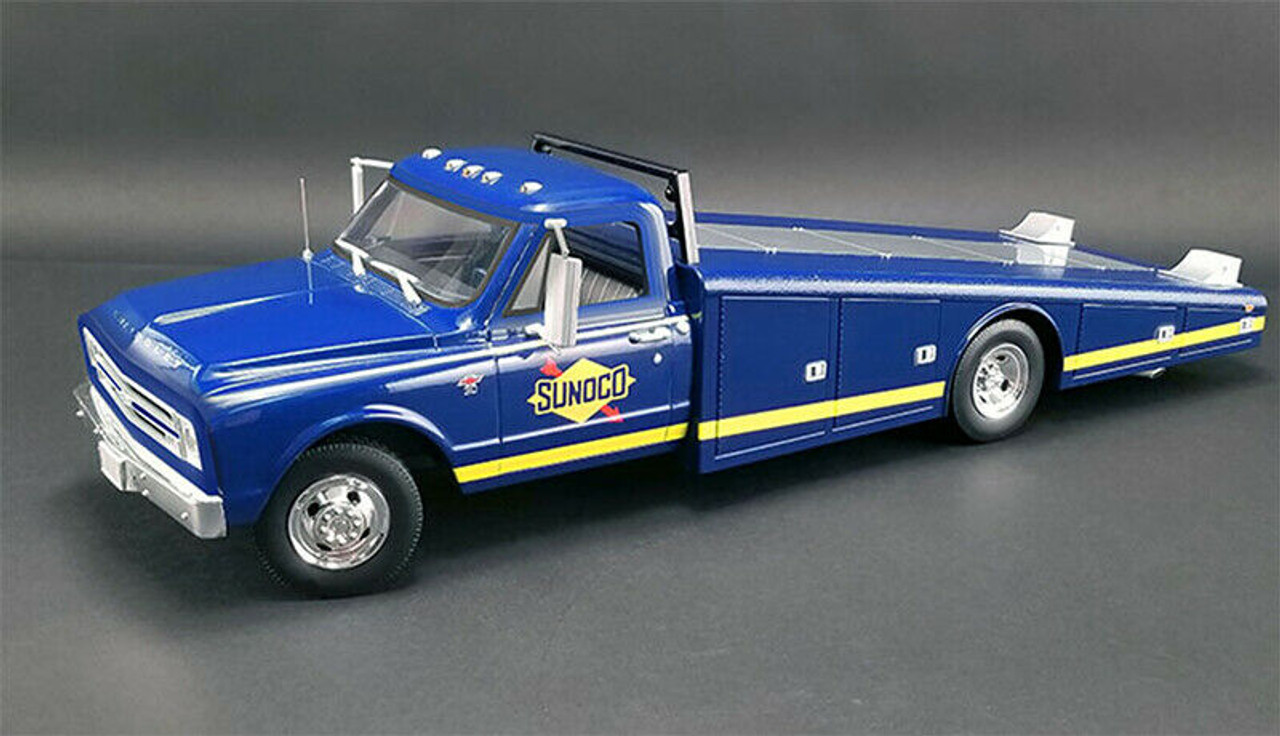 1/18 ACME 1967 Chevrolet Chevy Ramp Truck C-30 C30 Sunoco Racing (Blue) Diecast Car Model