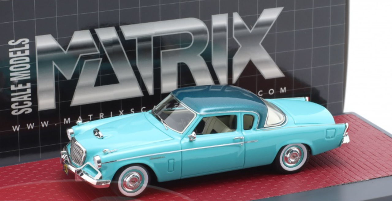 1/43 Matrix 1956 Studebaker Power Hawk (Turquoise Blue) Car Model