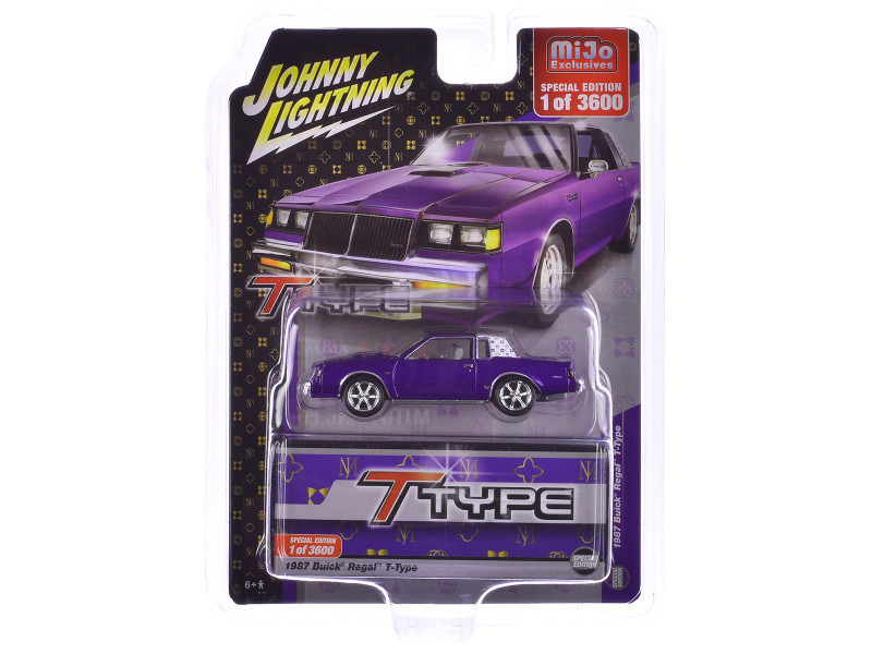 Voiture Miniature Johnny Lightning 1:64 Buick Regal T-Type 1987 - Édition White Lightning, Métal