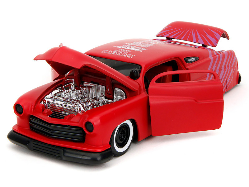 1951 Mercury Matt Red with Purple Stripes and Creep Diecast Figure