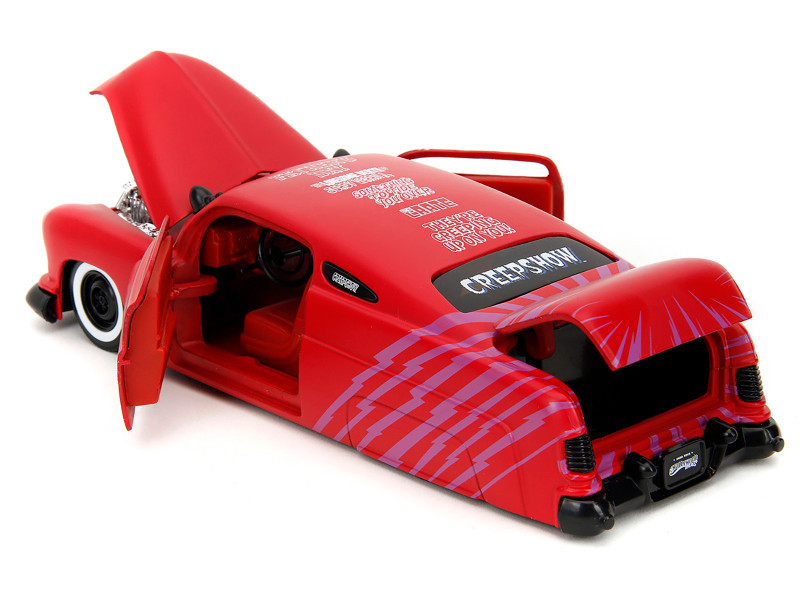 1951 Mercury Matt Red with Purple Stripes and Creep Diecast Figure