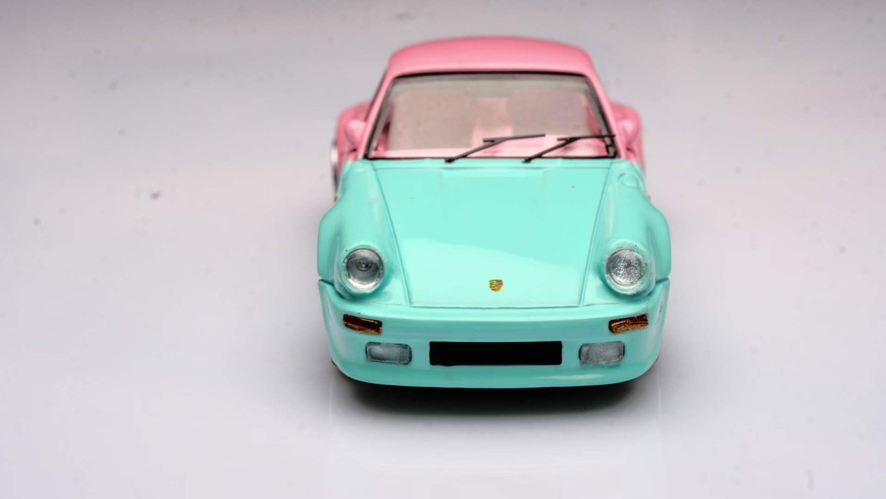 1/64 Mortal Porsche 911 930 Turbo (Green & Pink) Diecast Car Model