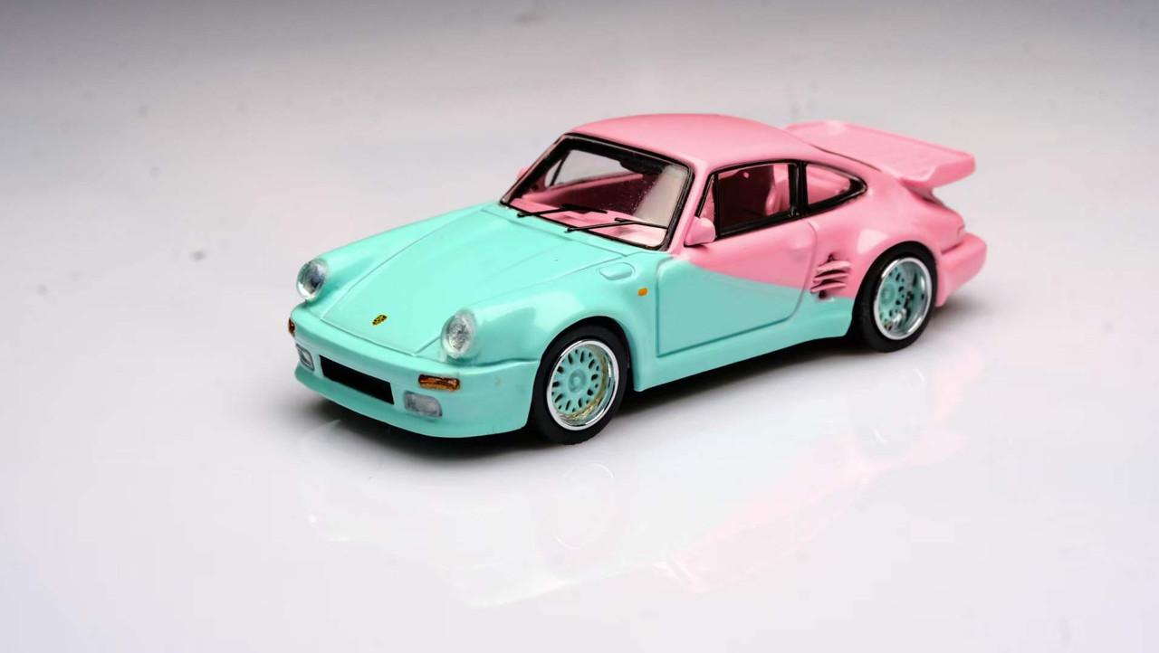 1/64 Mortal Porsche 911 930 Turbo (Green & Pink) Diecast Car Model