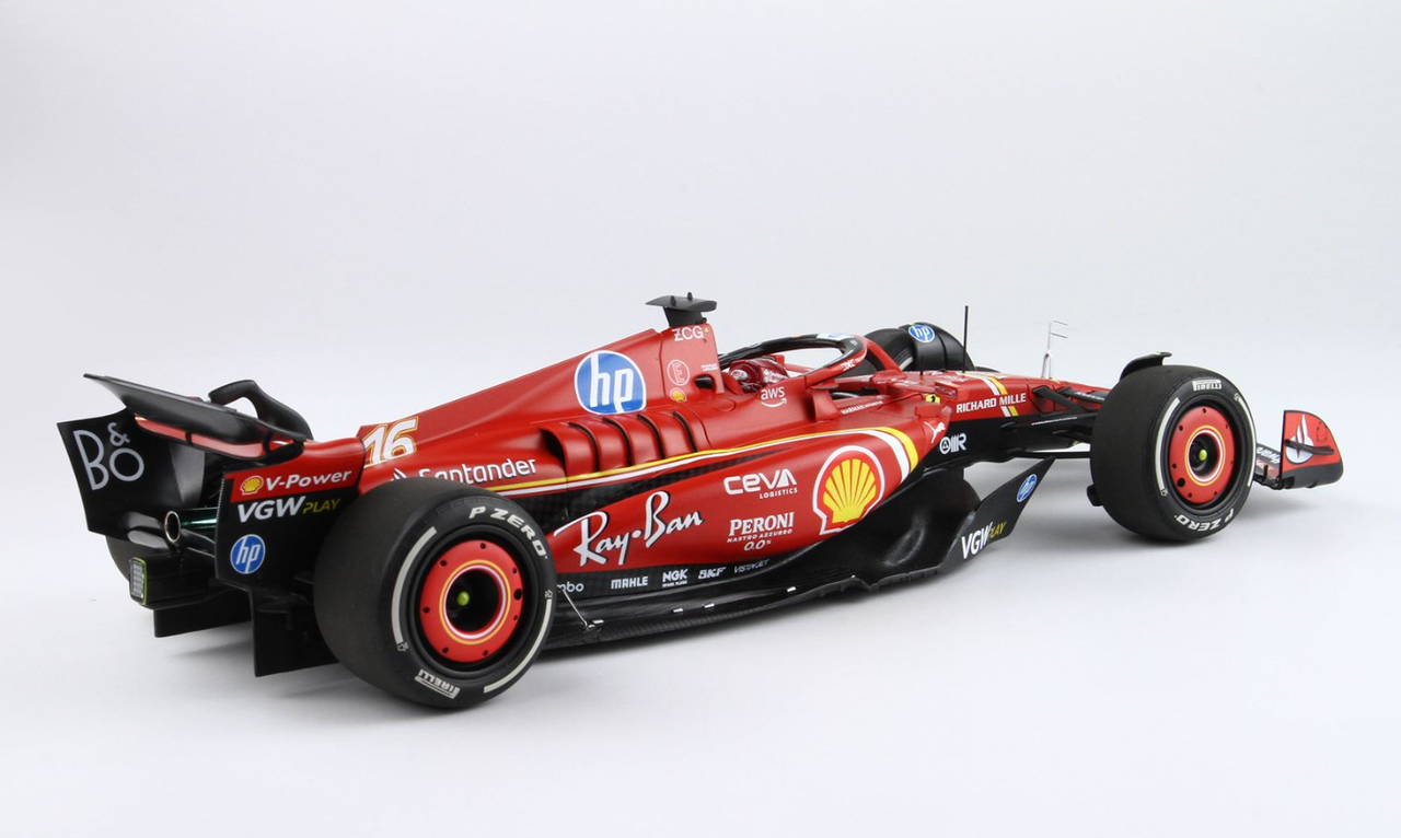 1/18 BBR 2024 Formula 1 Ferrari SF24 Monaco GP Winner Charles Leclerc Diecast Car Model